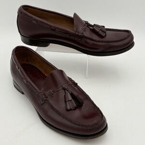 Bass Burgundy Leather Loafers with Tassels
